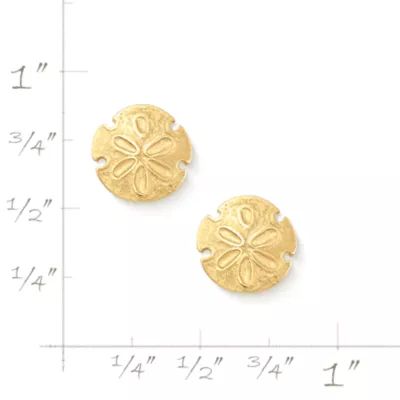 Sand Dollar Stud Earrings in 14K Yellow Gold - Image 3