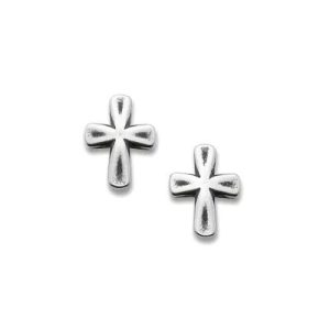 Sign of Faith Stud Earrings in Sterling Silver
