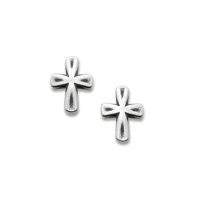 Sign of Faith Stud Earrings in Sterling Silver
