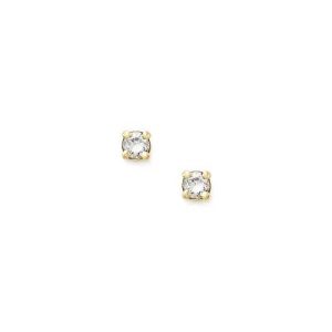 Petite Gemstone Stud Earrings in 14K Yellow Gold