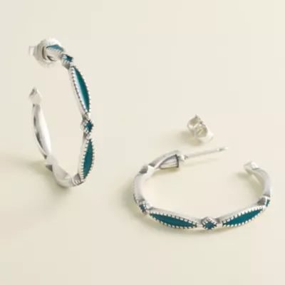 Enamel Cordoba Hoop Earrings in Sterling Silver - Image 2