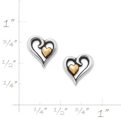 Delicate Joy of My Heart Stud Earrings in Sterling Silver and 14K Yellow Gold - Image 6