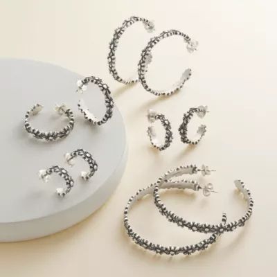 Margarita Hoop Earrings in Sterling Silver or 14K Yellow Gold - Image 3