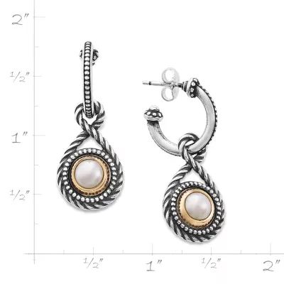 Marjan Gemstone Hoop Dangle Earrings in Sterling Silver and Bronze - Image 4