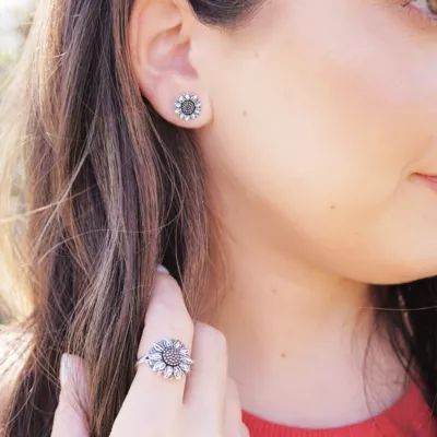 Wild Sunflower Ring in Sterling Silver and Bronze - Image 7