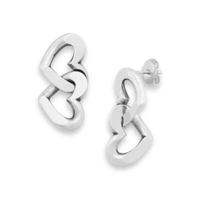 Chain of Hearts Drop Earrings in Sterling Silver - Image 3