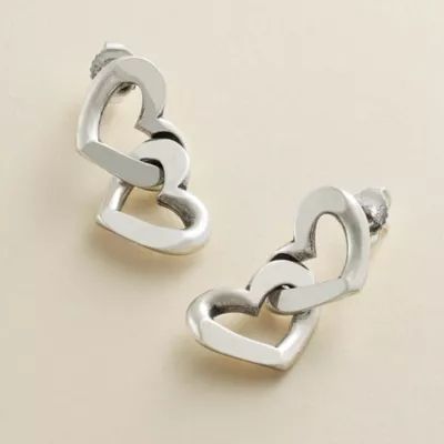 Chain of Hearts Drop Earrings in Sterling Silver - Image 4