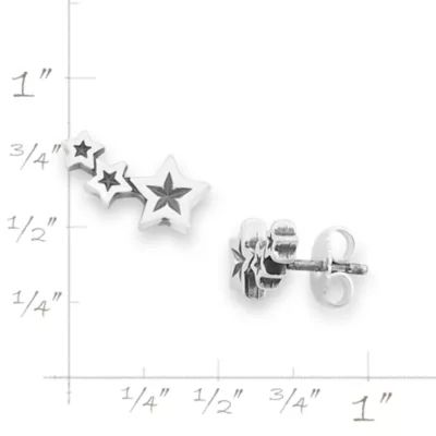 Twinkling Stars Ear Climber Earrings in Sterling Silver - Image 7