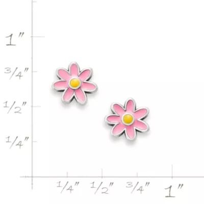 Enamel Mini Flower Studs in Sterling Silver - Image 5