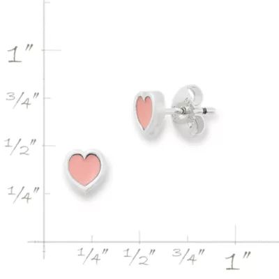 Enamel Connected Hearts Studs in Sterling Silver - Image 5