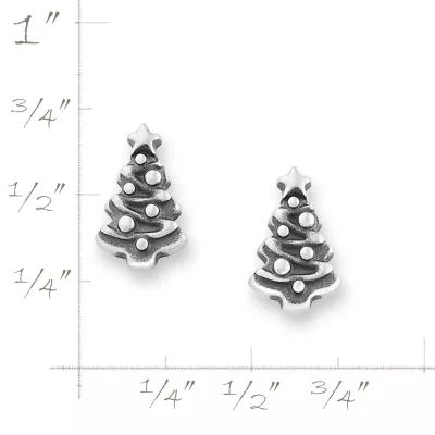 Petite Christmas Tree Studs in Sterling Silver - Image 6