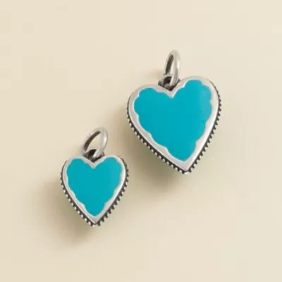 Enamel Heart Charm in Sterling Silver - Image 2