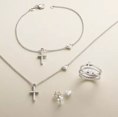 Faith and Love Link Bracelet in Sterling Silver - Image 3