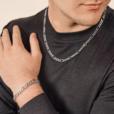 Figaro Bracelet in Sterling Silver - Image 4