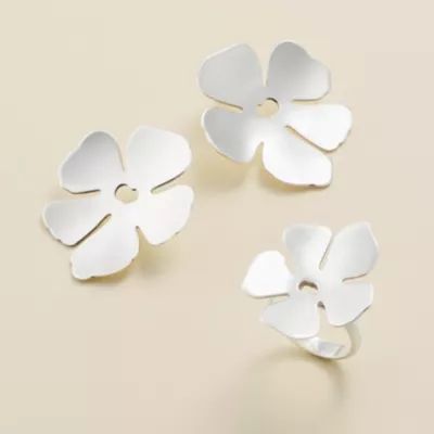 Floral Silhouette Earrings in Sterling Silver - Image 2