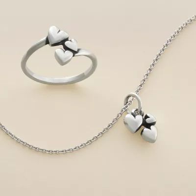 Gathered Heart Charm in Sterling Silver - Image 4