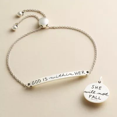 God is Within Her Slider Bracelet in Sterling Silver - Image 4