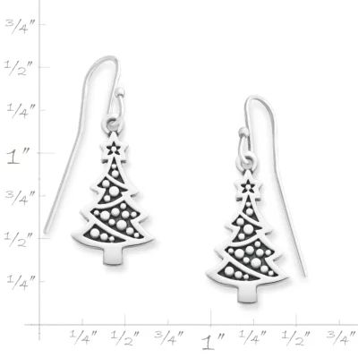 Christmas Tree Earrings in Sterling Silver - Image 3