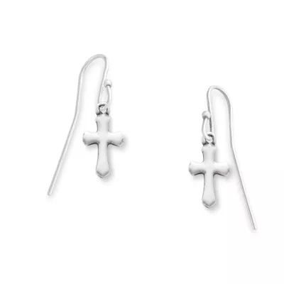 Flared Cross Earrings in Sterling Silver