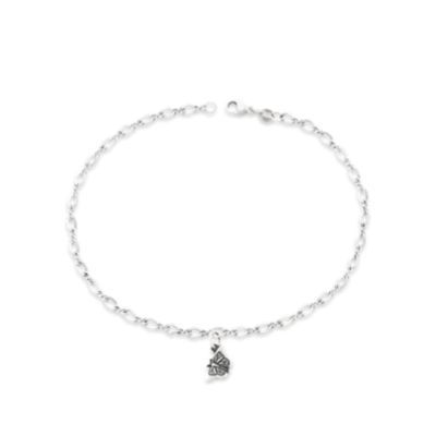 Mini Monarch Butterfly Anklet in Sterling Silver