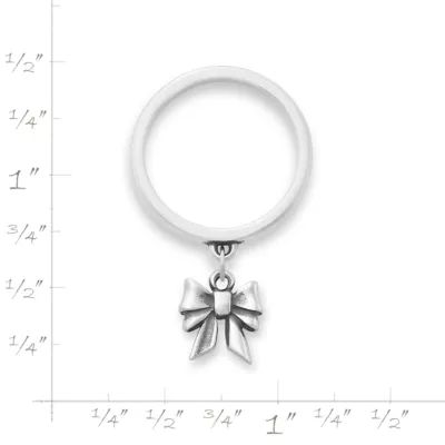 Tiny Bow Charm Dangle Ring in Sterling Silver - Image 3