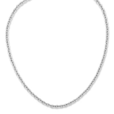 Extra Heavy Cable Charm Necklace in Sterling Silver