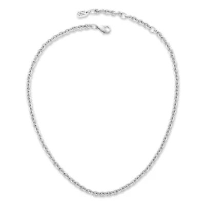 Extra Heavy Cable Charm Necklace in Sterling Silver - Image 2