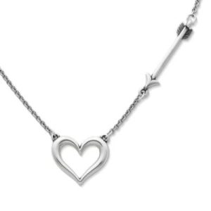Love Struck Heart Necklace in Sterling Silver