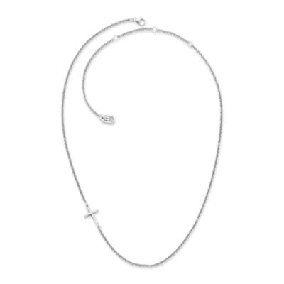 Horizon Cross Necklace in Sterling Silver or 14K Yellow Gold - Image 2