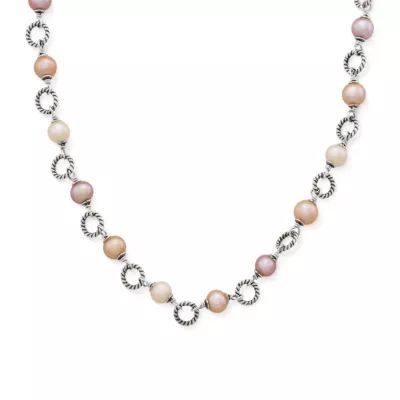 Twisted Wire Link Gemstone Necklace in Sterling Silver