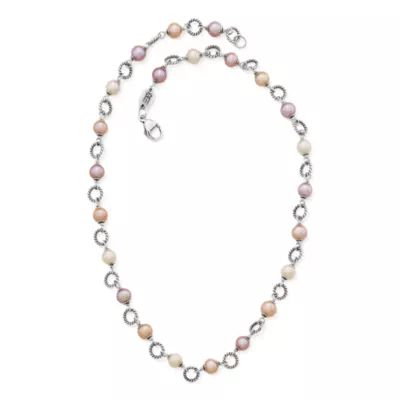 Twisted Wire Link Gemstone Necklace in Sterling Silver - Image 2