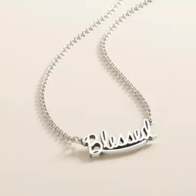 "Blessed" Necklace in Sterling Silver - Image 3