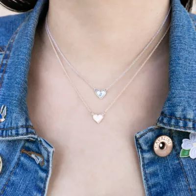 Delicate Heart Necklace in Sterling Silver or 14K Yellow Gold - Image 6