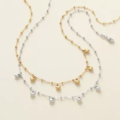 Heart Drops Necklace in Sterling Silver or 14K Yellow Gold - Image 4