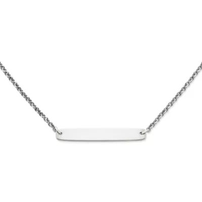 Engravable Horizon Necklace in Sterling Silver or 14K Yellow Gold