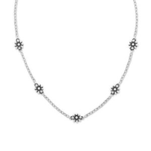 Margarita Flower Necklace in Sterling Silver or 14K Yellow Gold