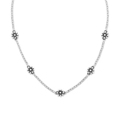 Margarita Flower Necklace in Sterling Silver or 14K Yellow Gold