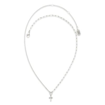 Paired Chains Cross Necklace in Sterling Silver - Image 2