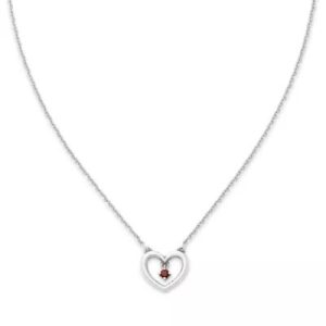 Dancing Gemstone Heart Necklace in Sterling Silver
