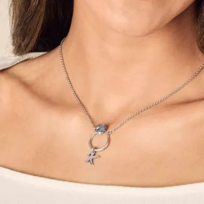 Rose Changeable Charm Holder Necklace in Sterling Silver - Image 4