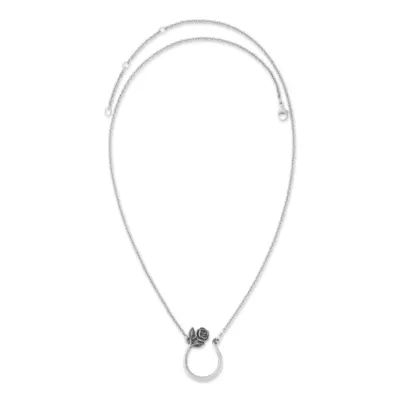 Rose Changeable Charm Holder Necklace in Sterling Silver - Image 2