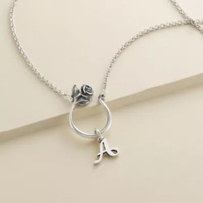 Rose Changeable Charm Holder Necklace in Sterling Silver - Image 3