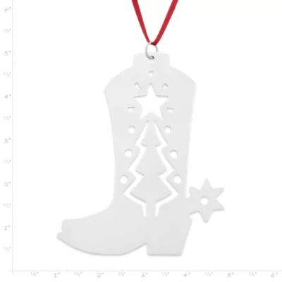 Western Boot Christmas Ornament in Sterling Silver - Image 6