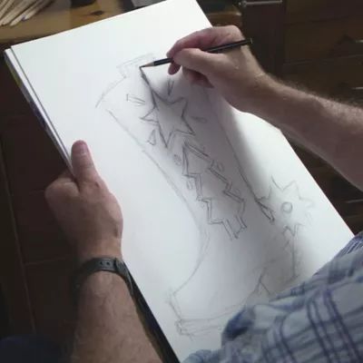 Western Boot Christmas Ornament in Sterling Silver - Image 5