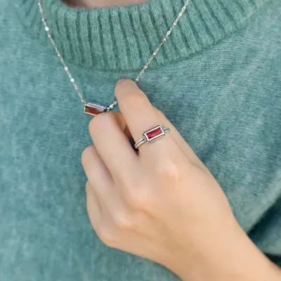 Palais Layered Gemstone Necklace in Sterling Silver - Image 4