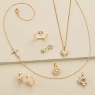 Delicate Pave Diamond Heart Pendant in 14K Yellow Gold - Image 3