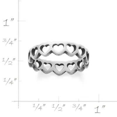 Tiny Hearts Ring in Sterling Silver or 14K Yellow Gold - Image 2