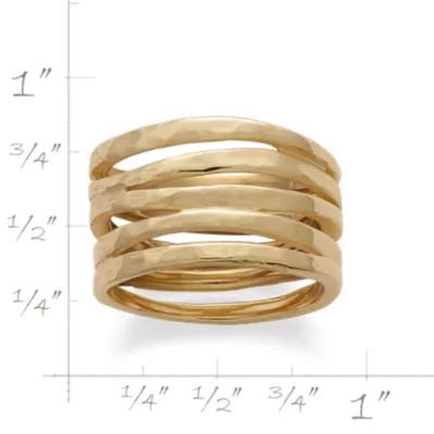 Stacked Hammered Ring in 14K Yellow Gold - Image 2