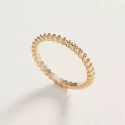 Small Twisted Wire Ring in 14K Yellow Gold - Image 2