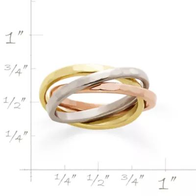 Entwined Trio Combo Ring in 14K Yellow, White and Rose Gold - Image 3
